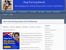 Tablet Screenshot of dogtrainingbreeds.com